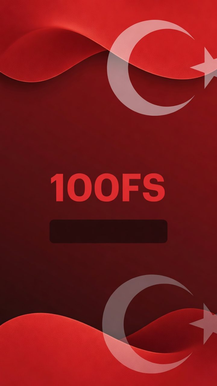 Dikey kırmızı zeminde sade Türk bayrağı esintili doku